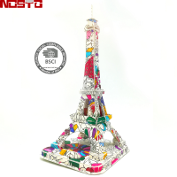 3D Colouring Puzzle Eiffel Tower, Birthday Gift, Educational Toy