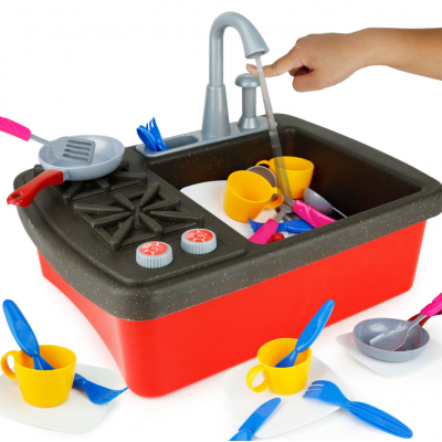 Kids Play Kitchens Skins Real Running Water Toys Salish Splash Sink Stove Pretend Play toys Christmas Gifts